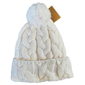 The North Face Women's Gardenia White Cable Minna Pom Beanie Size One Size